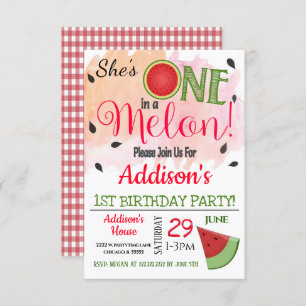 Un dans un Melon Party Anniversaire Invitation