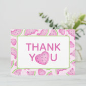 Un dans un Melon Watermelon Heart Carte de remerci (Debout devant)