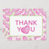 Un dans un Melon Watermelon Heart Carte de remerci (Devant / Derrière)