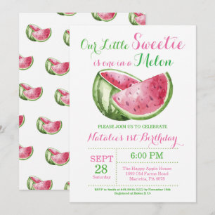 Un dans un Melon Watermelon Premier Invitation d'a