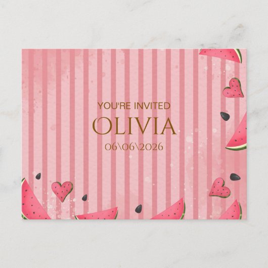 Un dans une invitation pour un premier anniversair (Devant)