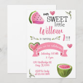 Un dans une Melon Watermelon fille invitation d'an (Devant / Derrière)