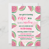 Un dans une pastèque Baby Birthday Invitation (Devant)