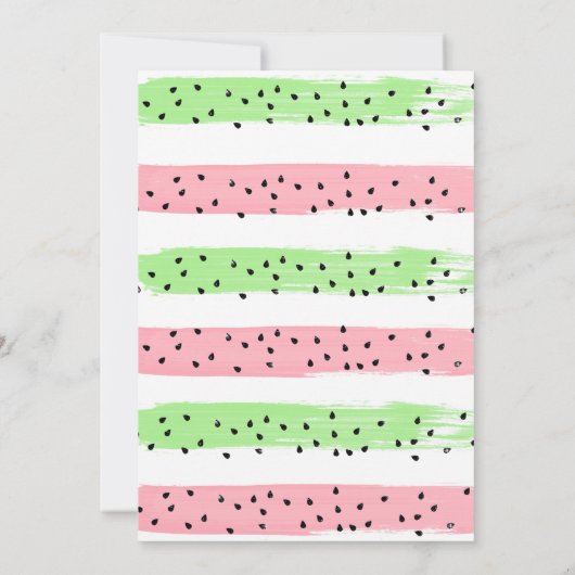 Un dans une pastèque Baby Birthday Invitation (Dos)