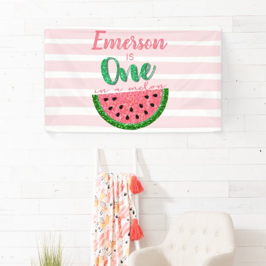 Un dans une pastèque Melon Première bannière d'ann (En situation)
