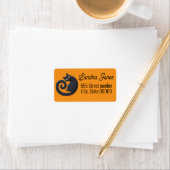 un de étiquette de adresse d'une gentille Hallowee (En situation)