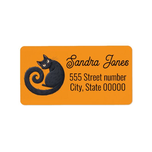 un de étiquette de adresse d'une gentille Hallowee (Devant)