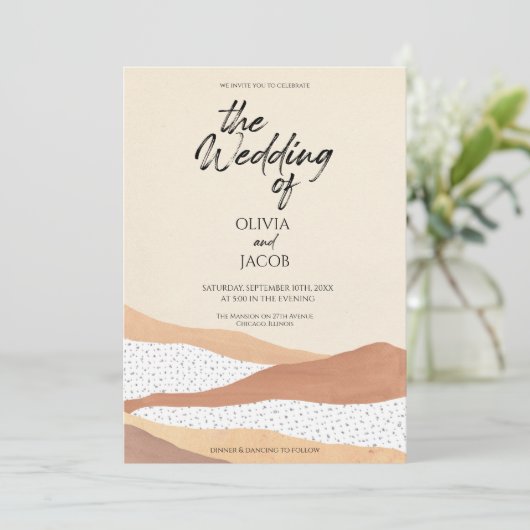 Un désert chaud | Boho faire-part de mariage (Debout devant)