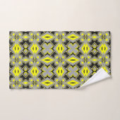 Un design motif en tissu noir jaune vif (Serviette à main)