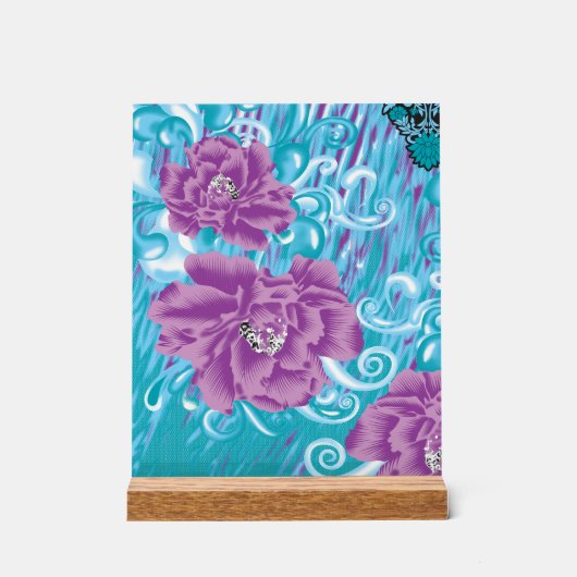 Un design textile dynamique avec violet et turq (Recto)