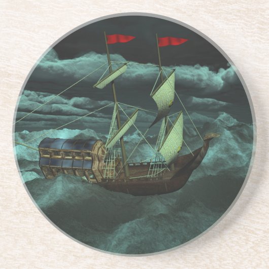 Un Dessous de verre marin sauvage et orageux (Devant)