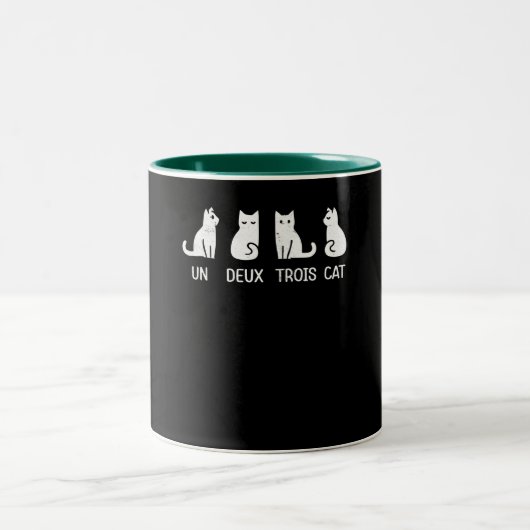 un deux trois cat tweekleurige koffiemok (Center)