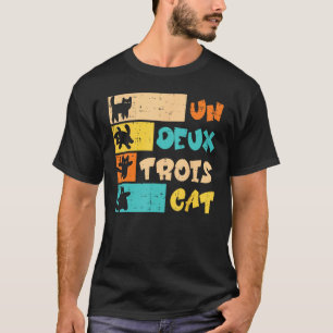 Un Deux Trois Kat Frans Retro Mannen Vrouwen Jonge T-shirt