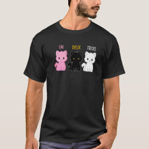 Un Deux Trois Kat Franse Kat Miauw Huisdier Kitt T-shirt