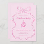 Un doux anniversaire Invitation fille premier anni (Devant / Derrière)