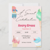 Un doux Icecream été Anniversaire fêtes Invitation (Devant)