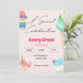 Un doux Icecream été Anniversaire fêtes Invitation (Debout devant)