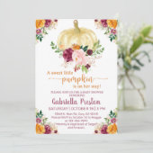 Un doux petit invitation baby shower citrouille, b (Debout devant)