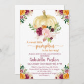 Un doux petit invitation baby shower citrouille, b (Devant / Derrière)
