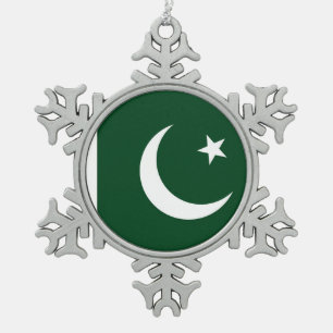 Un drapeau pakistanais ornement de flocs de neige