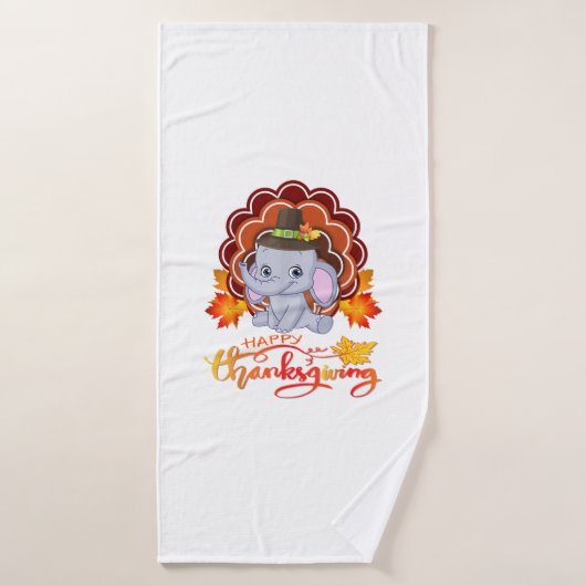 Un drôle d'éléphant Bon thanksgiving turc (Serviette de bain)
