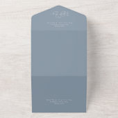 Un Dusty Blue QR Code Tout en une invitation (Dehors)