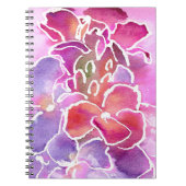 Un élégant Carnet floral rose et mauve (Devant)