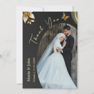 Un élégant Carte de remerciements photo de mariage