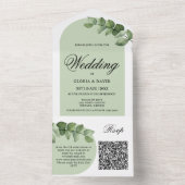 Un Elégant Eucalyptus QR Code Tout en une invitation (À l'intérieur)