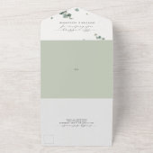 Un Elégant Mariage Eucalyptus tout en une invitation (Dehors)