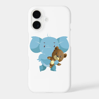 Un éléphant avec ours en peluche