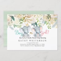 Un éléphant révèle son sexe Invitation Botanique