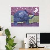 Un éléphant souhaite sur une étoile - affiche (Bureau à domicile)