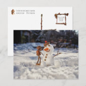 Un elfe de maïs faisant une carte postale hivernal (Devant / Derrière)