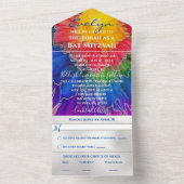 Un Encres couleur Bat mitzvah tout en une invitation (À l'intérieur)