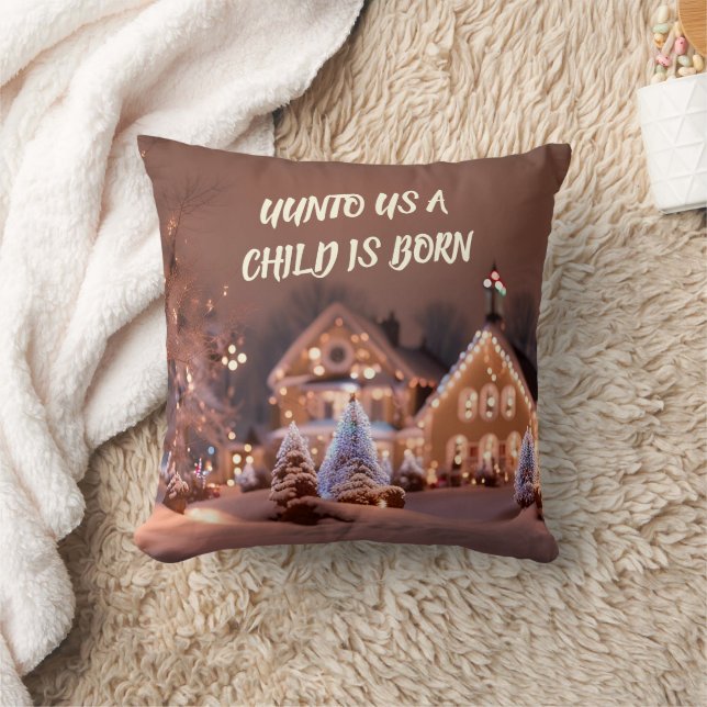 "Un Enfant Est Né Pour Nous" Oreiller De Noël (Couverture)