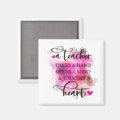 Un enseignant touche un aimant cardiaque (Recto/Verso)
