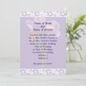 Un ensemble de faire-part de mariage à iris violet (Debout devant)