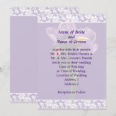 Un ensemble de faire-part de mariage à iris violet (Devant / Derrière)