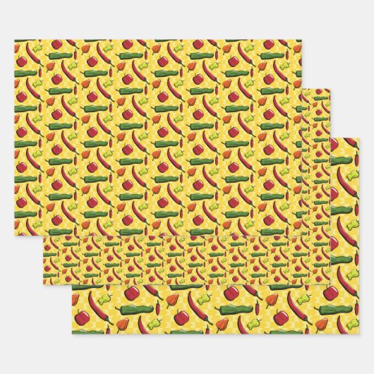 Un ensemble de papier d'enveloppement de poivrons (Lot)