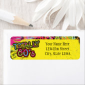 Un Étiquette de adresse rétro de fête d'anniversai (En situation)