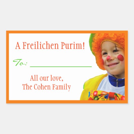 Un Étiquette Freilichen Purim (Devant)