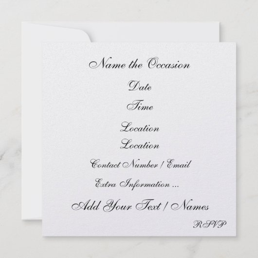 Un événement royalement élégant INVITATION (Dos)