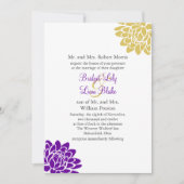 Un faire-part de mariage 2 (pourpre) de fleur de (Devant)