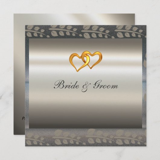 Un Faire-part de mariage Argent Élégant populaire (Devant / Derrière)