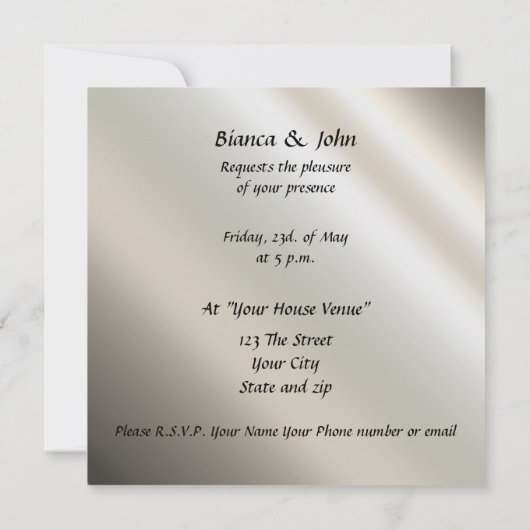 Un Faire-part de mariage Argent Élégant populaire (Dos)