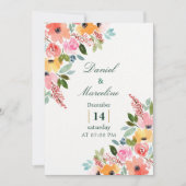 Un Faire-part de mariage Floral Étonnant (Devant)