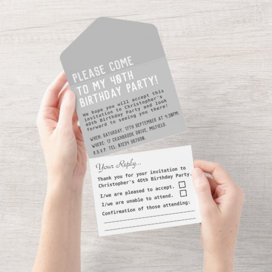 Un Fête d'anniversaire tout en une invitation (Déchirure)