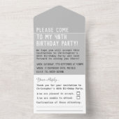 Un Fête d'anniversaire tout en une invitation (À l'intérieur)