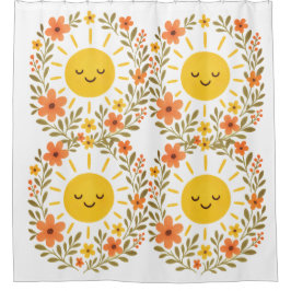 un & Floral Frame Shower Curtain Douchegordijn